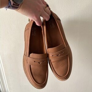 TOMS Tan Leather Penny Loafers